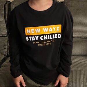 H&M Black Long Sleeve Graphic Tee